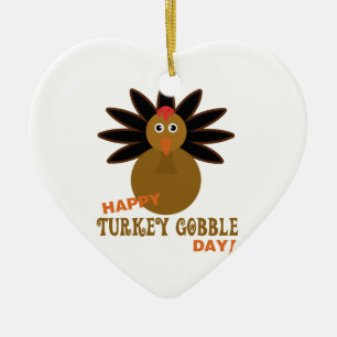 Ornement En Céramique Joyeux Jour de la grogne turque Thanksgiving