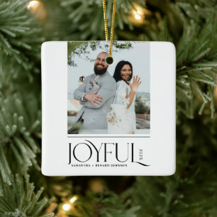 Ornement En Céramique Joyeux marié moderne Joyeux Noël marié