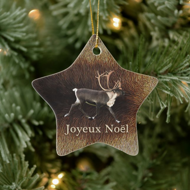 Ornement En Céramique Joyeux Noё l - Bull Caribou (Reindeer) (Arbre)