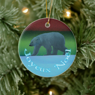 Ornement En Céramique Joyeux Noё l - Ours polaire