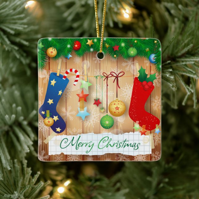 Ornement En Céramique Joyeux Noël (Arbre)