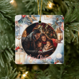 Ornement En Céramique Joyeux Noël aquarelle photo décorative