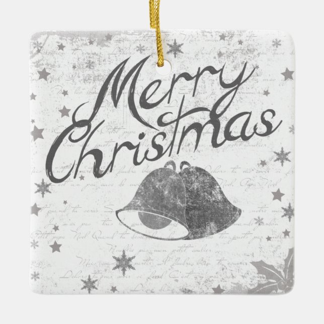 Ornement En Céramique Joyeux Noël cloches (Devant)