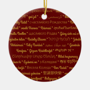 Ornement En Céramique Joyeux Noël dans des langues étrangères