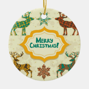 Ornement En Céramique Joyeux Noël de Rain-Cerf coloré