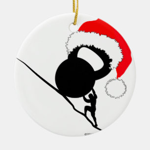 Ornement En Céramique Joyeux Noël de Sisyphus Kettlebell