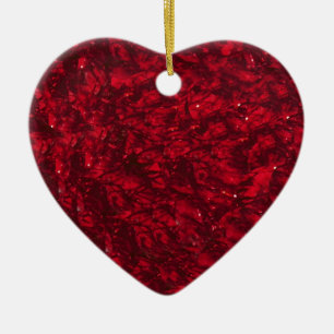 Ornement En Céramique Joyeux Noël du Coeur Rouge