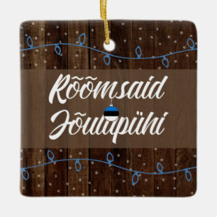 Ornement En Céramique Joyeux Noël estonien, Rõõmsaid Jõulupühi