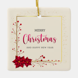 Ornement En Céramique Joyeux Noël et Bonne Année