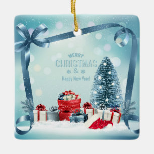 Ornement En Céramique Joyeux Noël et Bonne Année