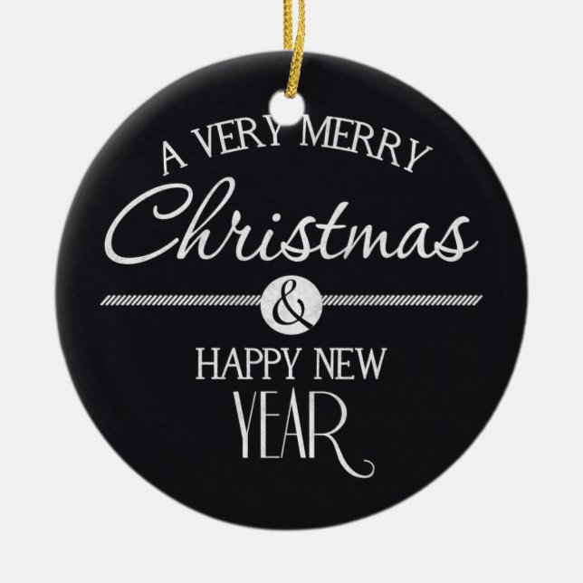 Ornement En Céramique Joyeux Noël et bonne année de tableau (Devant)