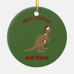 Ornement En Céramique Joyeux Noël Kangaroos