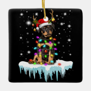 Ornement En Céramique Joyeux Noël, mon petit rottweiler
