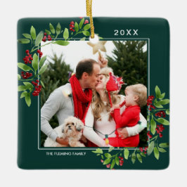 Ornement En Céramique Joyeux Noël. Noël photo personnalisée