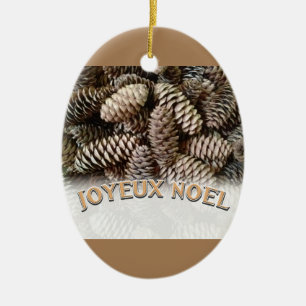 Ornement En Céramique Joyeux Noel Noël Pine Cône de Noël