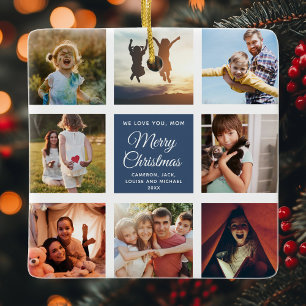 Ornement En Céramique Joyeux Noël NOUS VOUS AIMONS Maman Collage photo