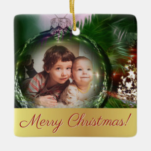 Ornement En Céramique Joyeux Noël Unique Amusant Bauble Cadre photo