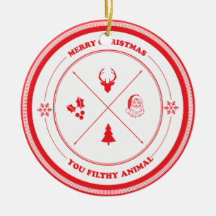 Ornement En Céramique Joyeux Noël vous animal dégoûtant