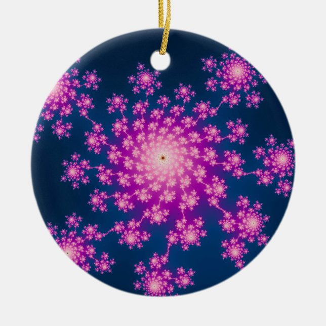 Ornement En Céramique Joyeux Nouvel An Fractal (Devant)