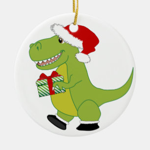 Ornement En Céramique Joyeux Rexmas T-Rex