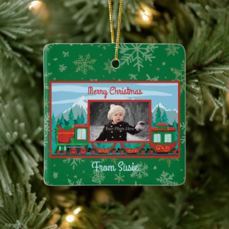 Ornement En Céramique Joyeux train de Noël