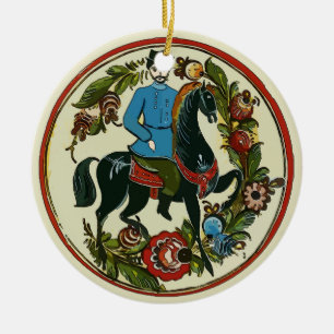 Ornement En Céramique Joyeux Vacances, Horseman Scandinavie