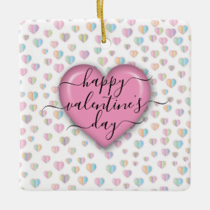 Ornement En Céramique Joyeux Valentin minimaliste