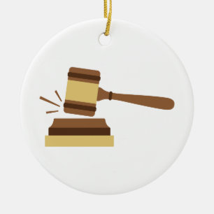 Ornement En Céramique Juge Gavel