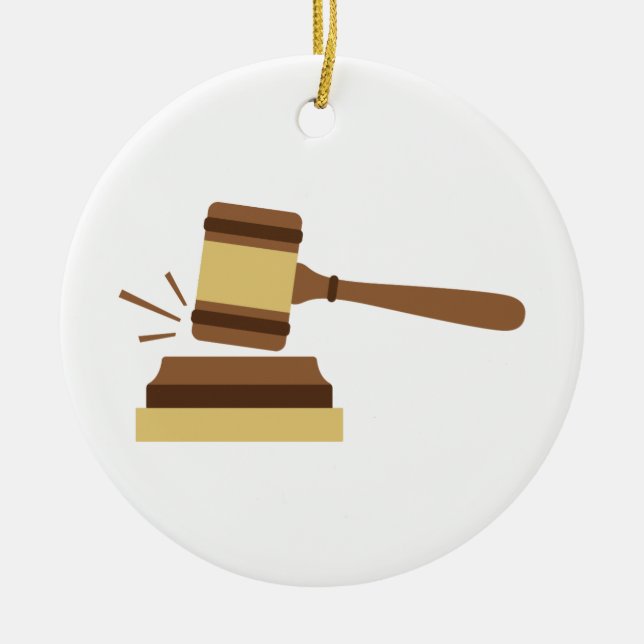 Ornement En Céramique Juge Gavel (Devant)