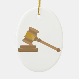 Ornement En Céramique Juges Gavel
