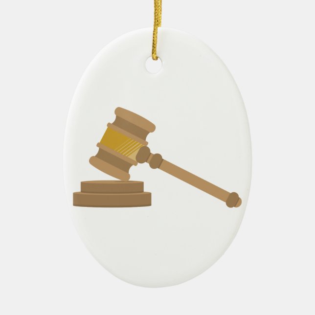 Ornement En Céramique Juges Gavel (Devant)