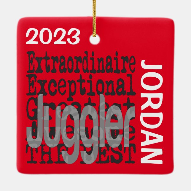 Ornement En Céramique Juggler Extraordinaire CUSTOM (Dos)