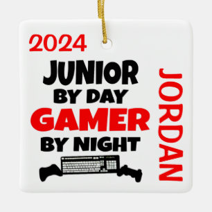 Ornement En Céramique Junior Loves Jouer aux jeux vidéo