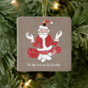 Ornement En Céramique Just Breathe Yoga Santa