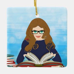 Ornement En Céramique Juste une fille qui aime lire