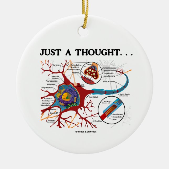 Ornement En Céramique Juste une pensée… (neurone/synapse) (Devant)