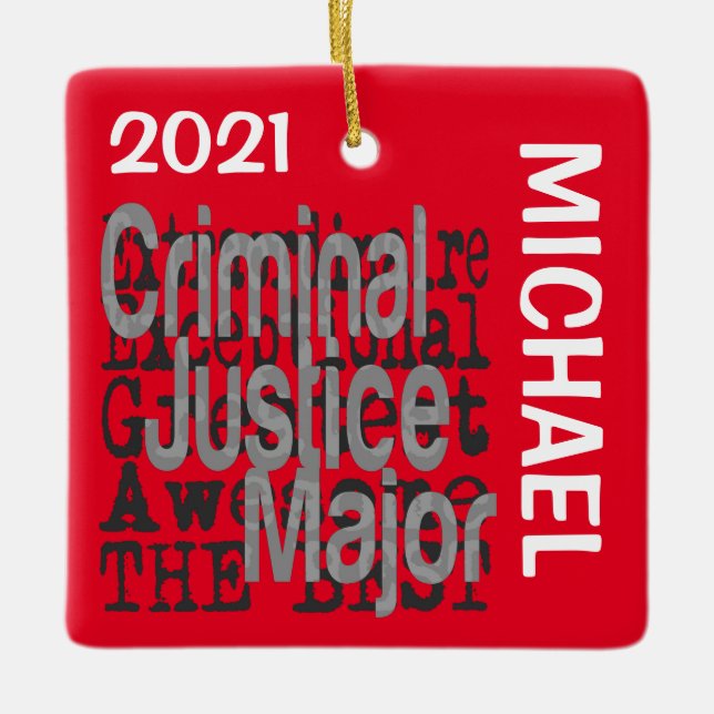 Ornement En Céramique Justice pénale Major Extraordinaire CUSTOM (Devant)