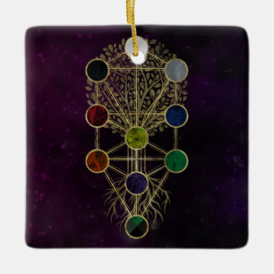Ornement En Céramique Kabbalah l'arbre de la vie - Etz Hayim