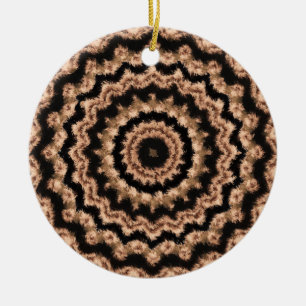 Ornement En Céramique Kaleidoscope Motif circulaire beige