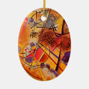 Ornement En Céramique Kandinsky Brown jaune bleu rouge