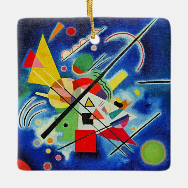 Ornement En Céramique Kandinsky - Peinture Bleue (Devant)