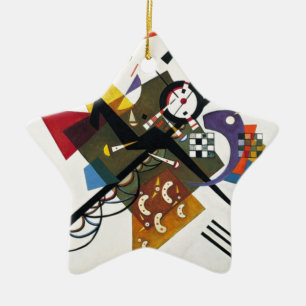 Ornement En Céramique Kandinsky Sur Blanc Deux Peintures Abstraites