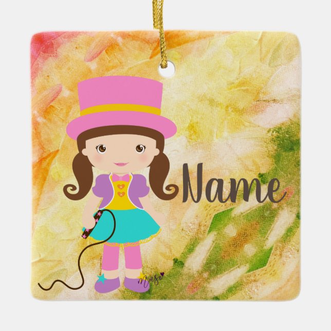Ornement En Céramique Kawaii Little Circus Girl Ornament (Devant)