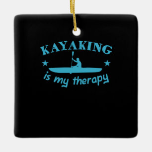 Ornement En Céramique Kayak est ma thérapie