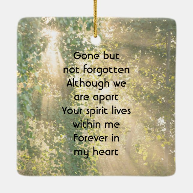 Ornement En Céramique Keepsake Memorial Sunshine Golden Forest (Dos)
