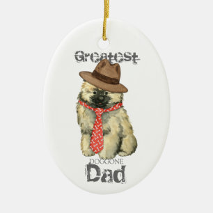 Ornement en céramique Keeshond Dad