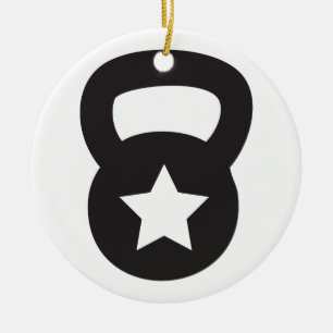 Ornement En Céramique Kettlebell avec une étoile vide