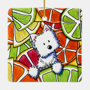 Ornement En Céramique KiniArt Citrus Westie
