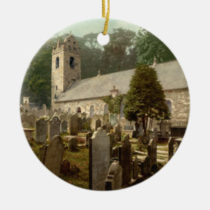 Ornement En Céramique Kirk Braddan, Douglas, Île de Man, Angleterre