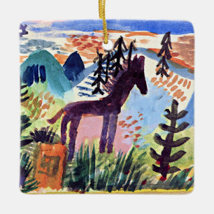 Ornement En Céramique Klee - Le Cheval, célèbre peinture